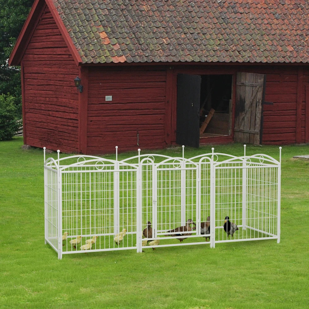 Dog Playpen Indoor 32 inch 8 Panels Metal Dog Pen Pet Dog Fence Outdoor Exercise Pen with Doors, Heavy Duty Dog Fence Puppy Pen
