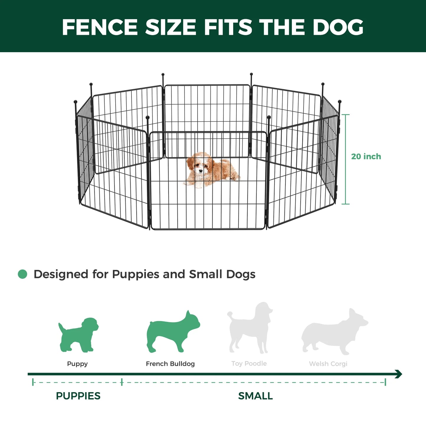 FXW MiniPaws Dog Playpen Designed for Puppies/Small Dogs, Expandable Dog Pen for Indoor/Outdoor Use