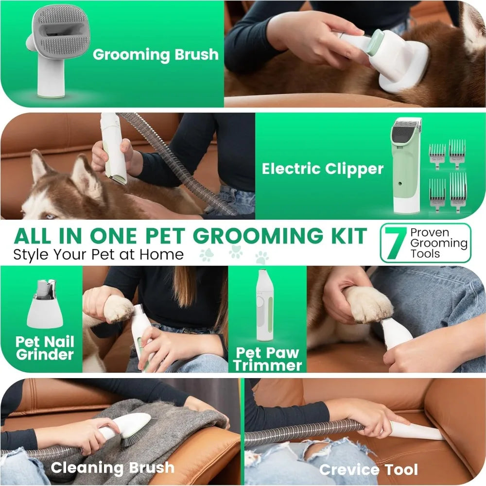 Brand new Dog Grooming Vacuum, Pet Grooming Kit, Dog Clipper Nail Trimmer Grinder, 2.5L Dust Cup 7 Grooming Tools