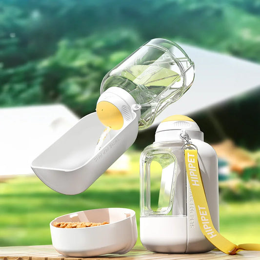 Cats and dogs go out drinking water feeding kettle Large capacity water and food integrated pet supplies