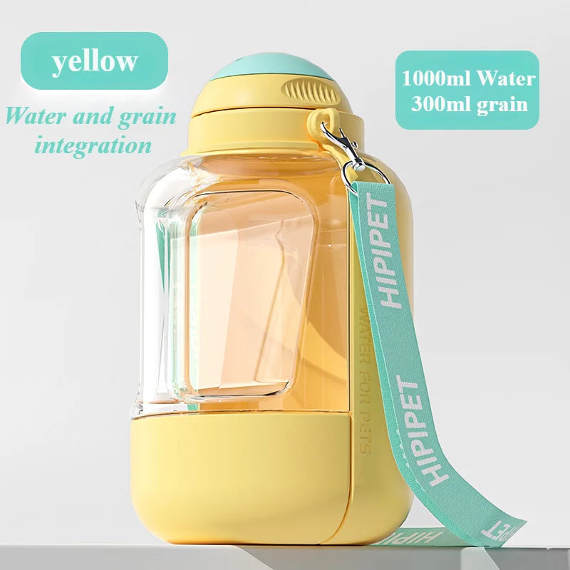 Cats and dogs go out drinking water feeding kettle Large capacity water and food integrated pet supplies