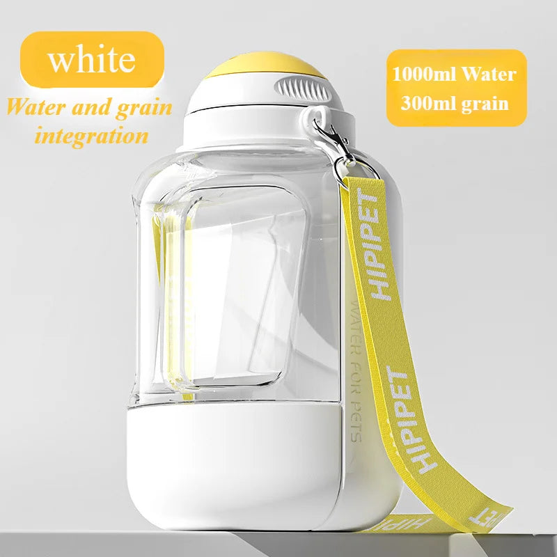 Cats and dogs go out drinking water feeding kettle Large capacity water and food integrated pet supplies