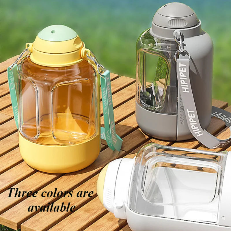 Cats and dogs go out drinking water feeding kettle Large capacity water and food integrated pet supplies